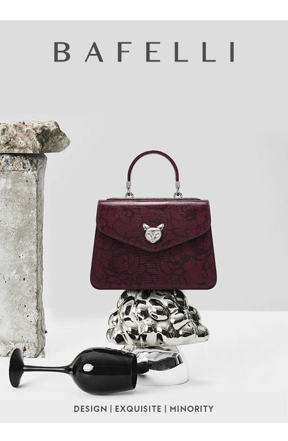 BAFELLI Floral Leather Business Doctor Bag in Pine Forest