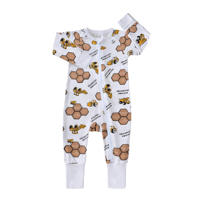 Kids Tales Dreamscape Bamboo-Blend Printed Zip Romper
