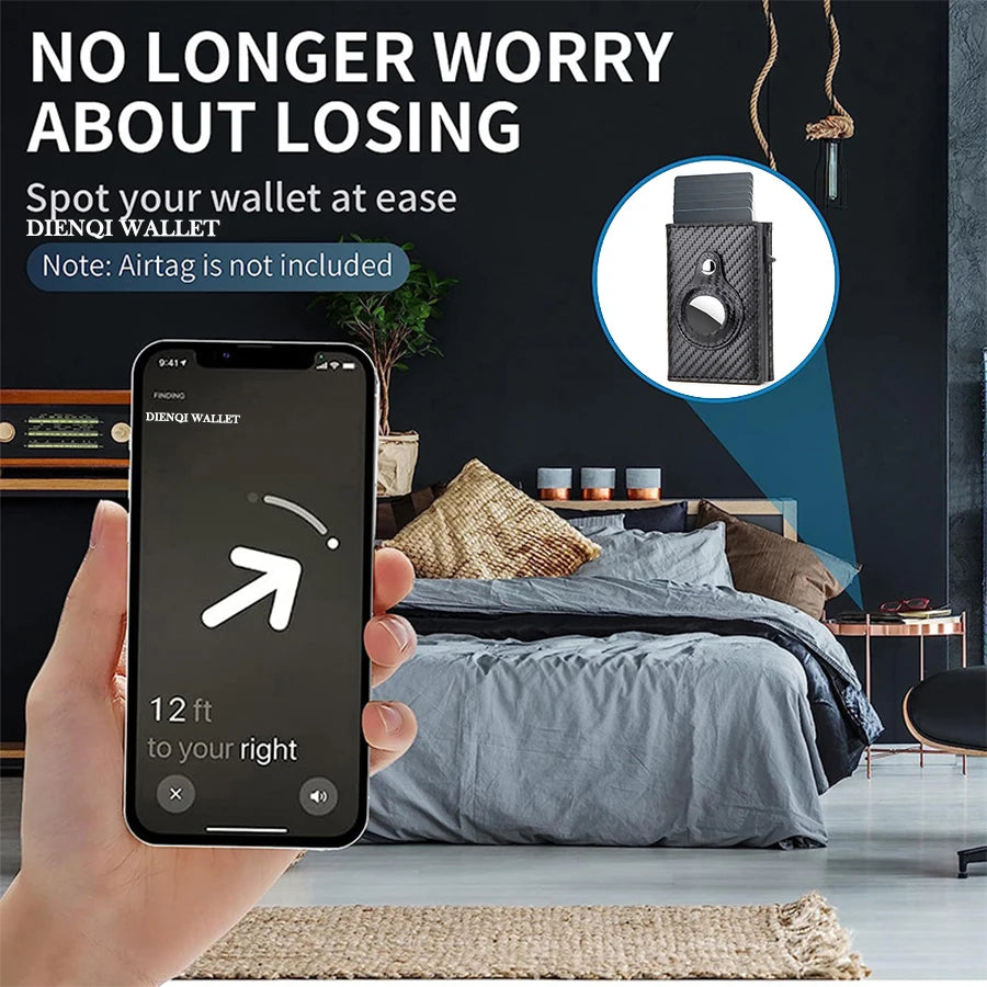 Rfid Carbon Fibe Airtag Wallets