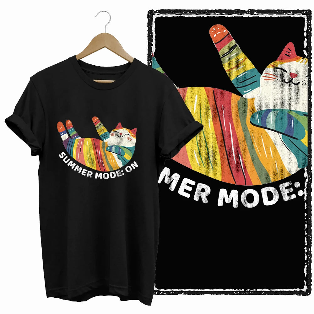 COOLMIND Black Cat Graphic T-Shirt | Women's 50-Design