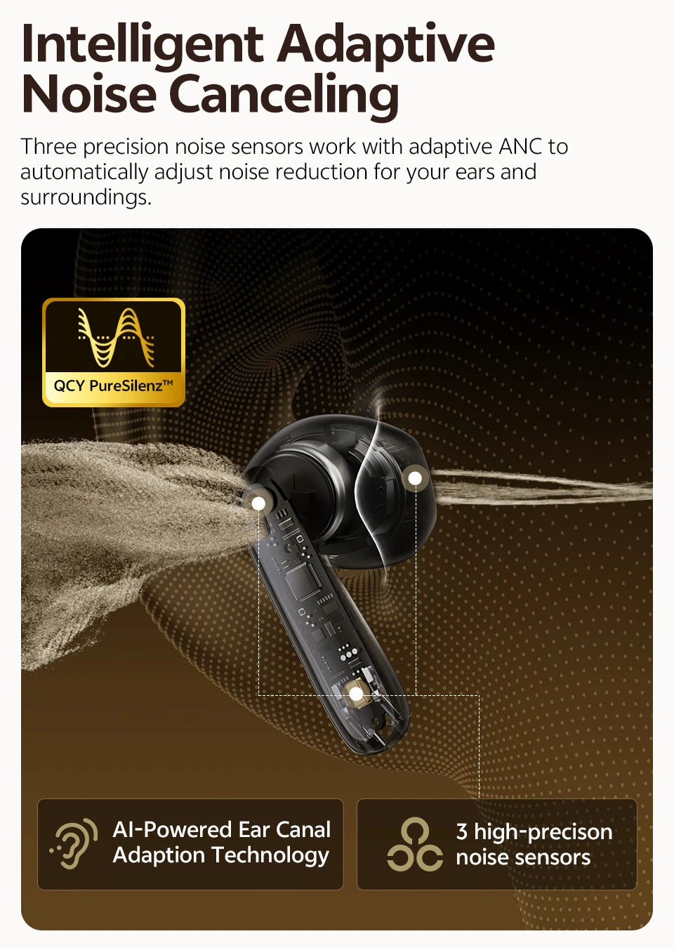 QCY AilyBuds E50 Wireless Earbuds with Bluetooth 6.0, Spatial Sound, 11mm Drivers, In-Ear Detection, HT11 Bass Boost, and 40H Playtime - ShopHub