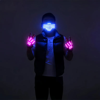 JAEOOGY 188 LED Dance Mask or Purple Gloves