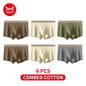 MiiOW 6Pcs Breathable Cotton Men's Underwear - Combed Cotton Antibacterial Boxer Briefs