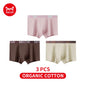 MiiOW Men's Cotton Underwear - 3Pcs Antibacterial Boxers