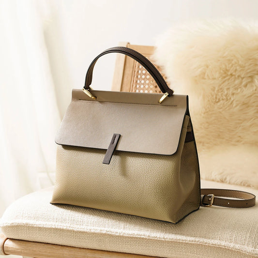 2026 Spring Summer Fashion Lady's Bag Cow Leather Retro Female Shoulder Bag Large Capacity Flap Purse Luxury Office Lady Handbag