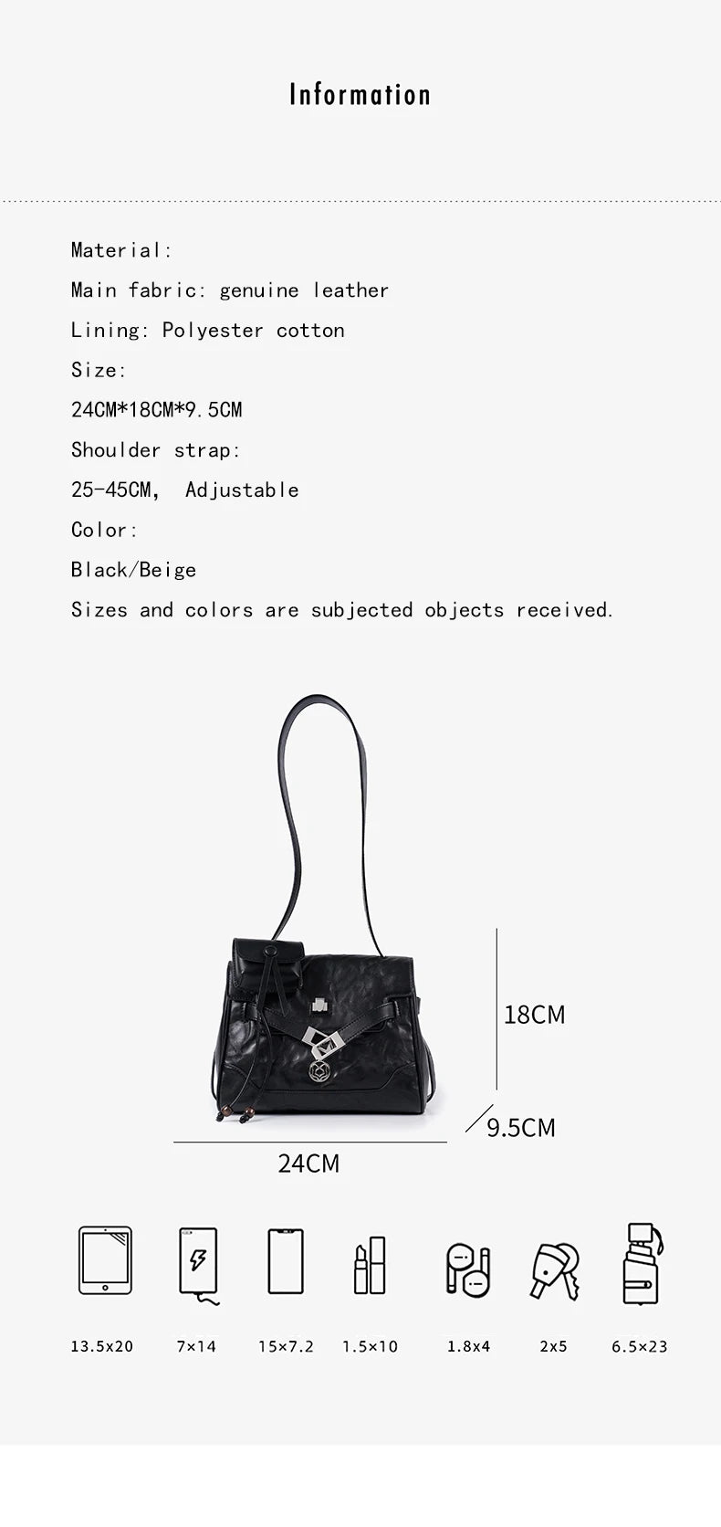 FOXER Vintage Wrinkle Genuine Leather Tote Bag