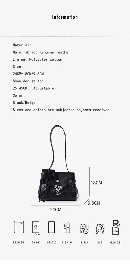 FOXER Vintage Wrinkle Genuine Leather Tote Bag