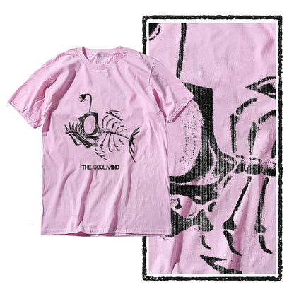 Bonefish Skull Deep Sea Fish Skeleton Funny Fisherman men T-Shirt Cotton O-Neck Short Sleeve Men T Shirt Oversize Streetwear
