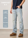 SIMWOOD 2026 Autumn Winter New Loose Straight 13oz 100% Cotton Fabric Jeans Men Washed Vintage Classical Denim Trousers