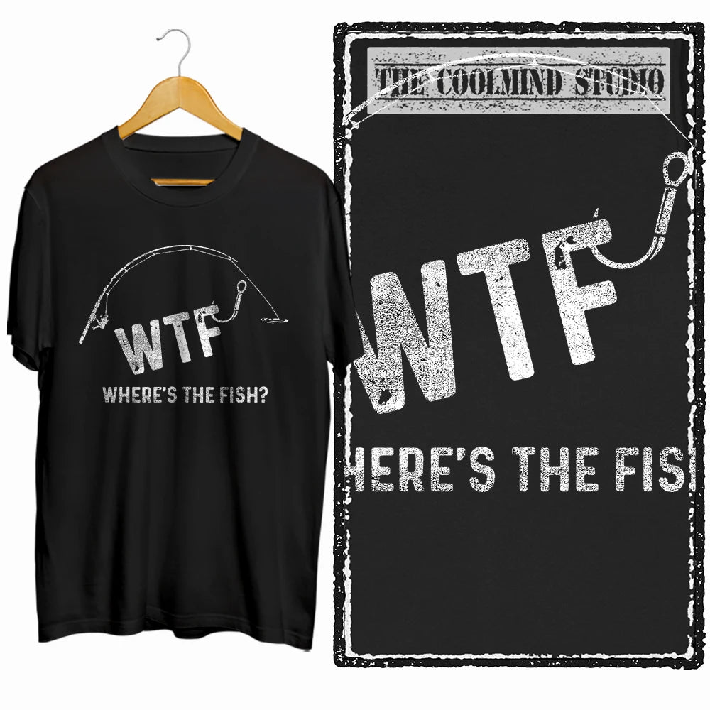 COOLMIND Z1018 Funny Fishing Graphic Cotton Tee