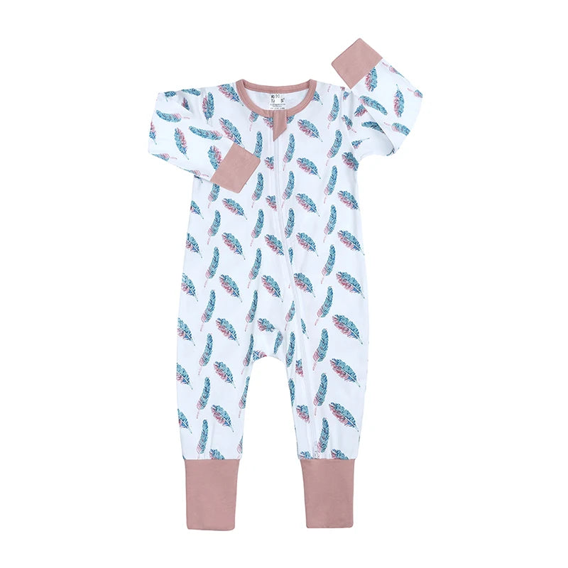 Kids Tales Storytime Cotton-Blend Double-Zip Baby Romper