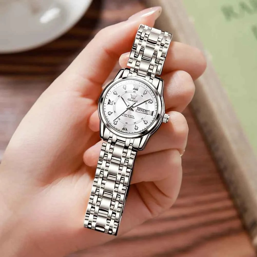 OLEVS 5513X Watch - Original Quartz Waterproof Luminous Watch with Zircon Scale, Perfect Gift for Men & Women in a Beautiful Box