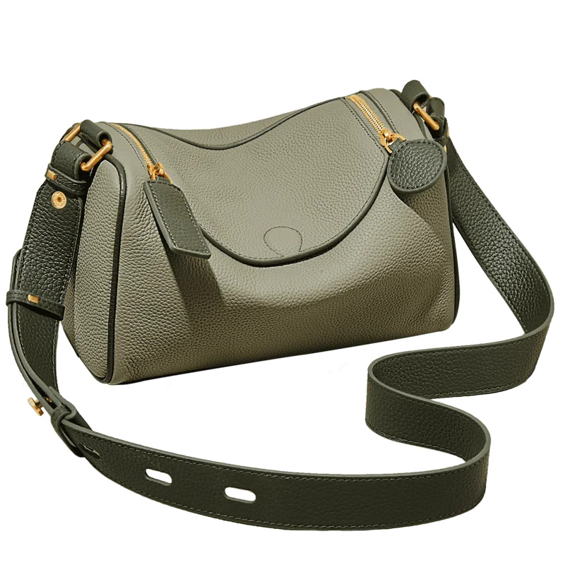 Women's Cowhide Leather Shoulder Bag Vintage Soft Messenger Handbag Fashion Crossbody Bags Female Underarm Bag DF900083S