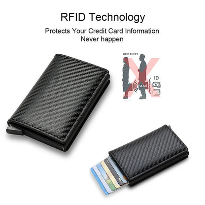 DIENQI RFID Carbon Fiber Card Holder Wallet