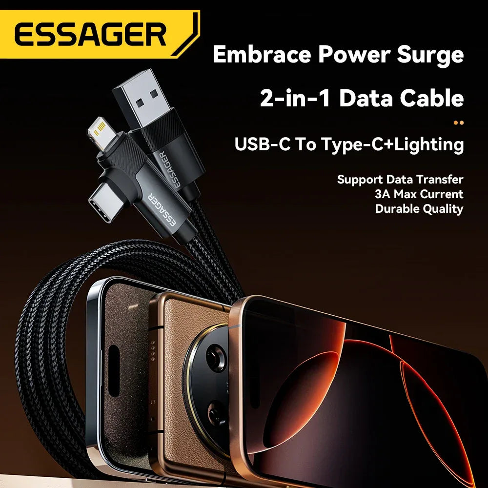 Essager PD 2 in 1 USB A Cable - ShopHub