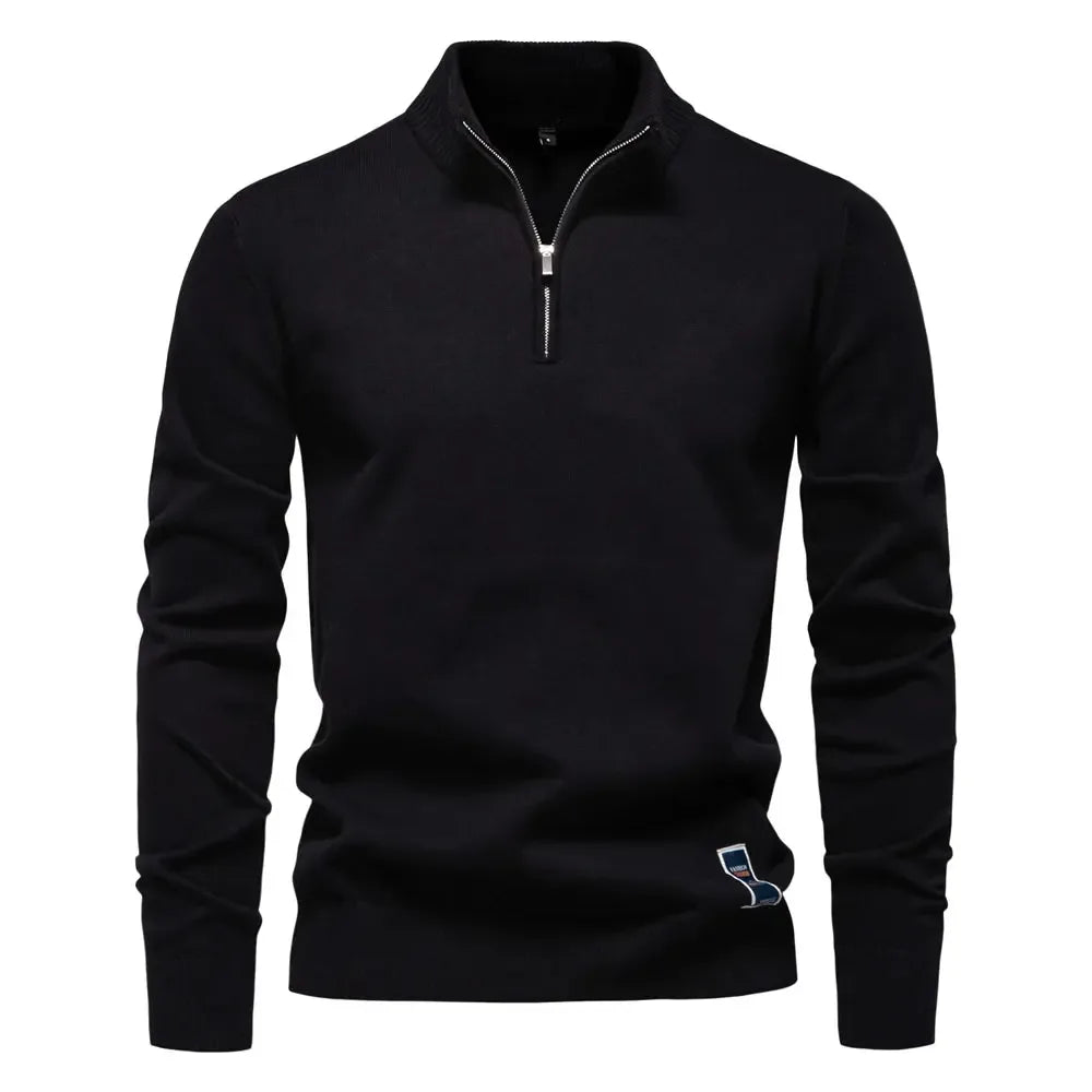 AIOPESON Men's Quarter Zip Cotton Pullover Sweaters - ShopHub
