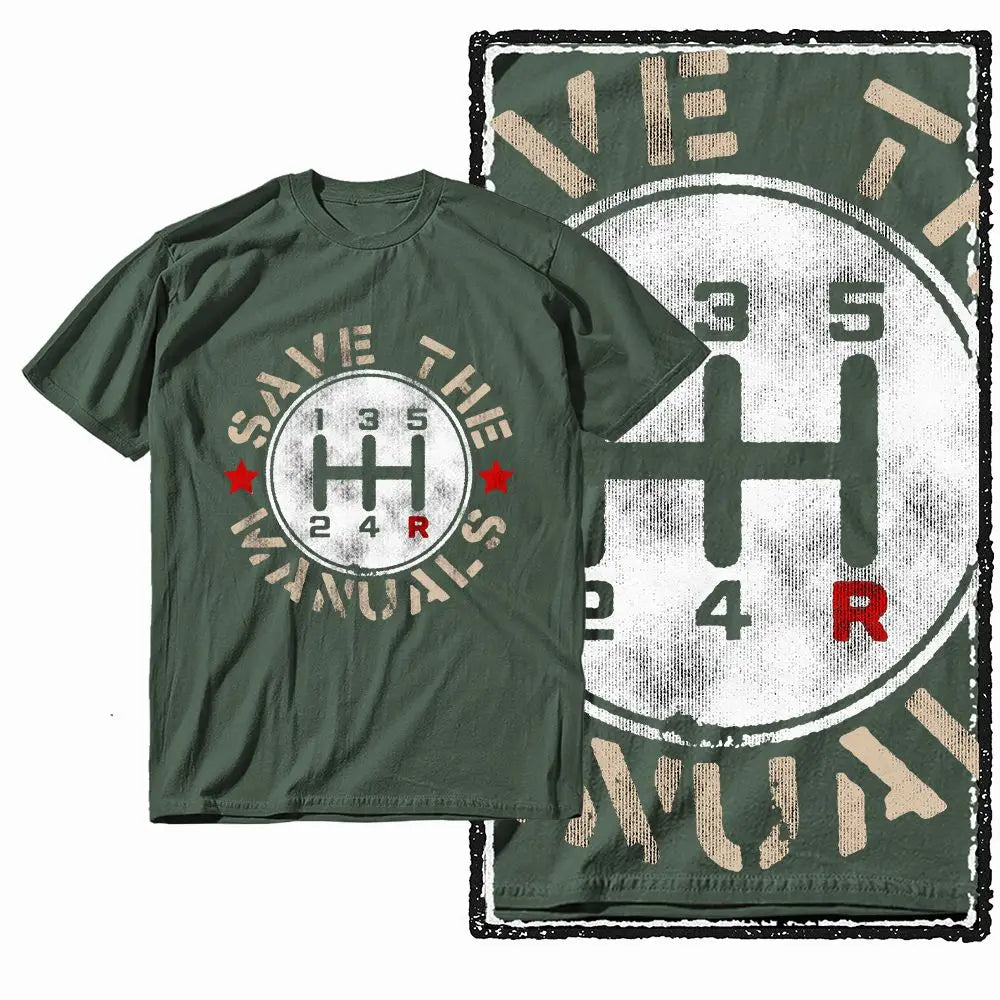 G11 Army Green Streetwear 100% Cotton Car Theme Printed Men's T-shirt | Big Size Cool Vintage O-neck Men's Tee Tshirt