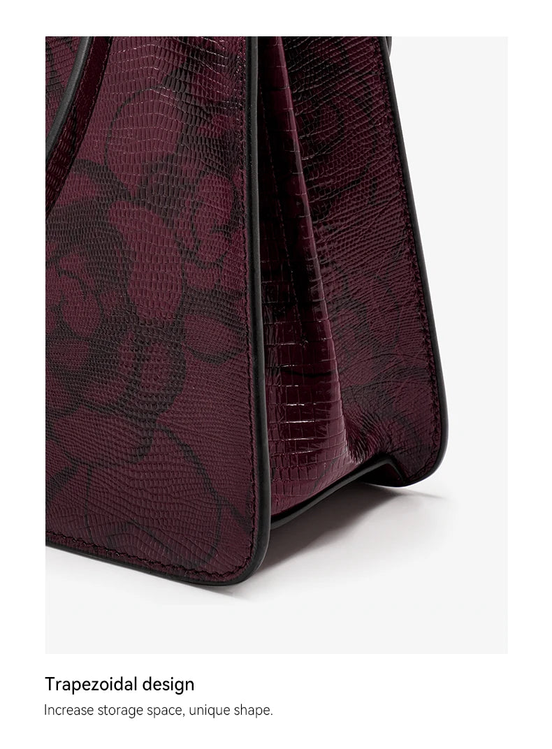BAFELLI Floral Leather Business Doctor Bag in Pine Forest