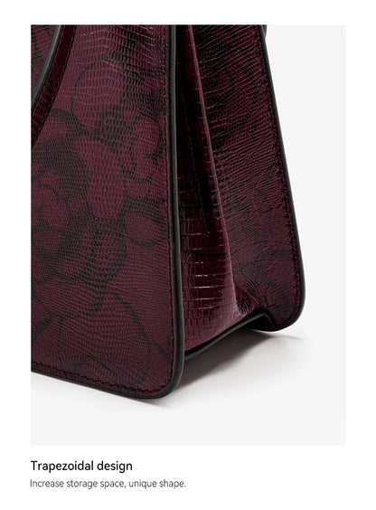 BAFELLI Floral Leather Business Doctor Bag in Pine Forest