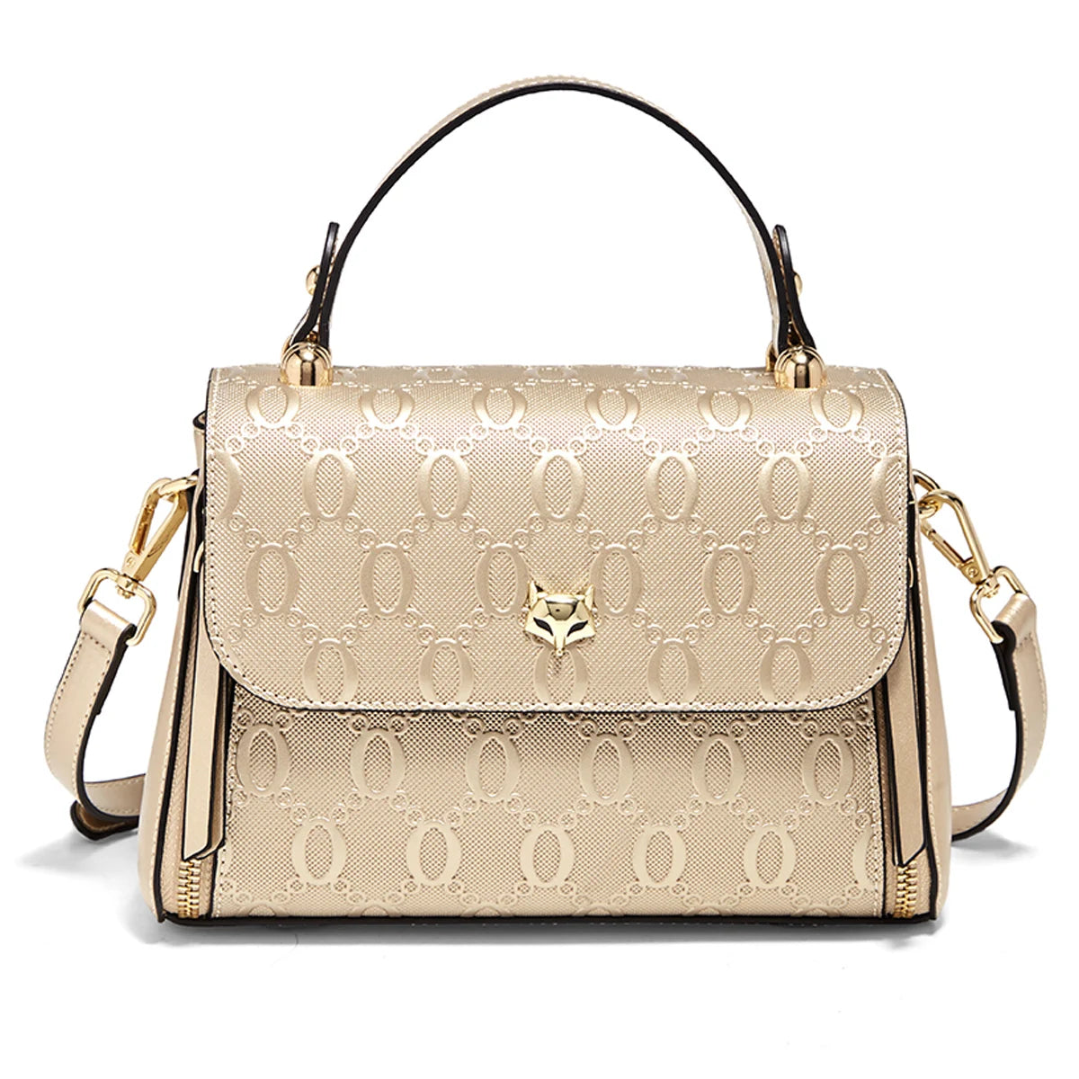 FOXER Lady's Handbag Split Leather Shoulder Bag 2026 Fashion Light Luxury Crossbody Bag Vintage Commute Female Messenger Bag