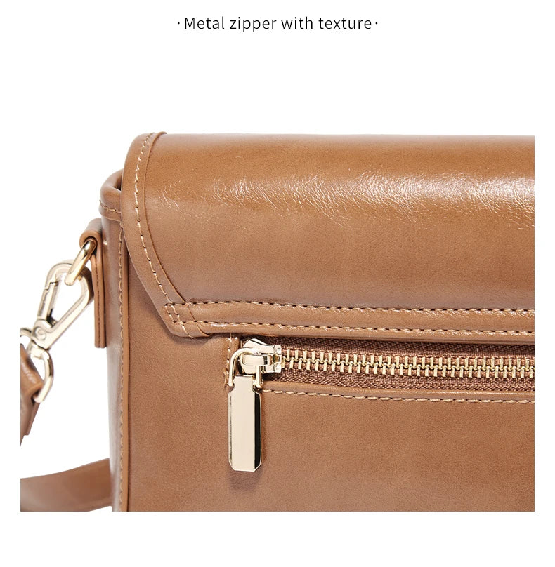 FOXER Split Cowhide Leather Crossbody Bag