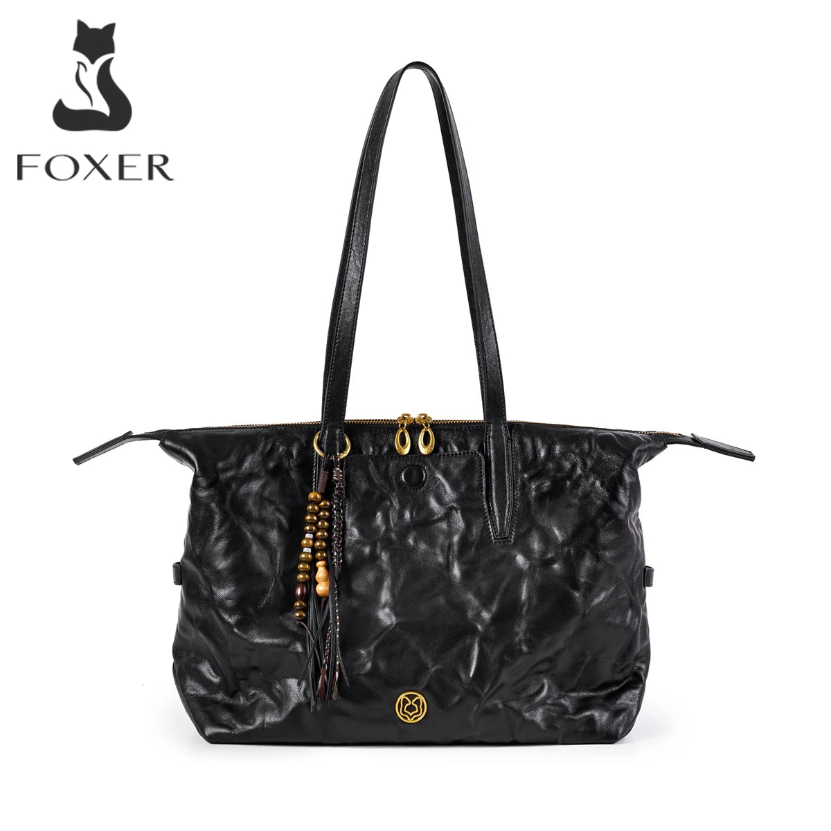 FOXER Luxury Genuine Leather Tote Bag
