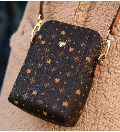 FOXER PVC Women's Cellphone Bag Fashion Signature Shoulder Bag 2026 New Lady Mini Crossbody Purse