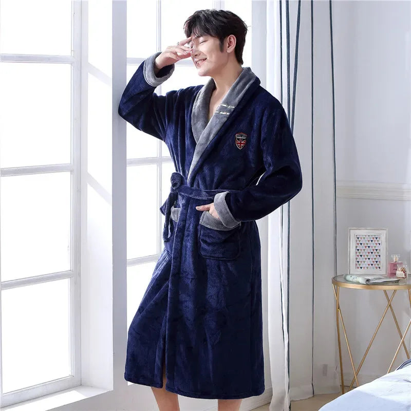 Plus Size Flannel Men’s Robes - ShopHub