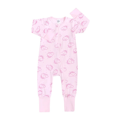 Kids Tales Little Daydream Cotton-Blend Double-Zip Romper