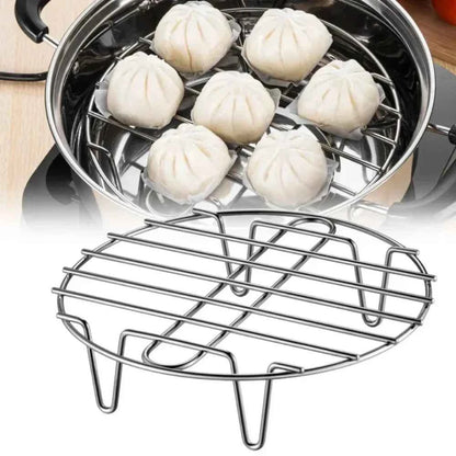 12.4Inch Stainless Steel Cooling Rack - Heavy Duty Oven & Air Fryer Compatible Grid for Baking/Steaming/Grilling Dishwasher Safe