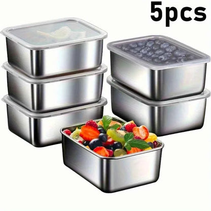 5pc Stainless Steel Food Storage Containers Set