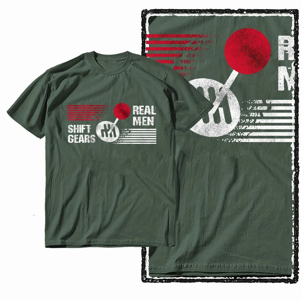 G11 Army Green Streetwear 100% Cotton Car Theme Printed Men's T-shirt | Big Size Cool Vintage O-neck Men's Tee Tshirt