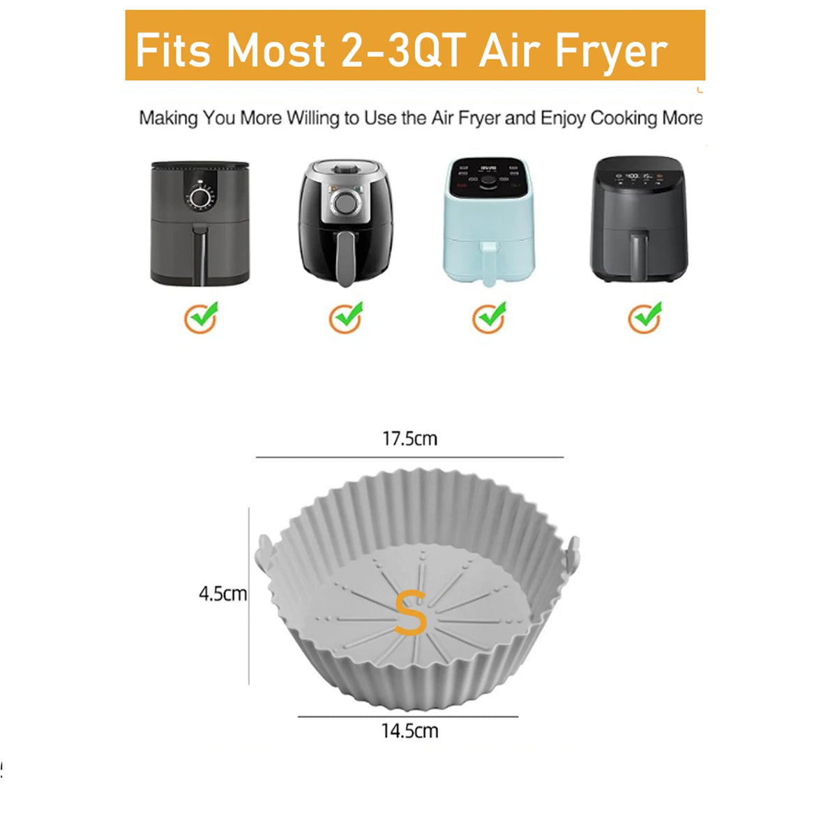 Air Fryer Silicone Liners Round 7/8/9 inch