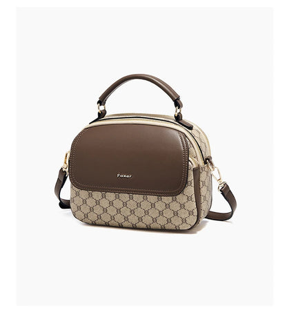 FOXER Lady's Shoulder Bag PVC Leather Casual Handbag Vintage Female Crossbody Bag Fashion Commute Boston Bag
