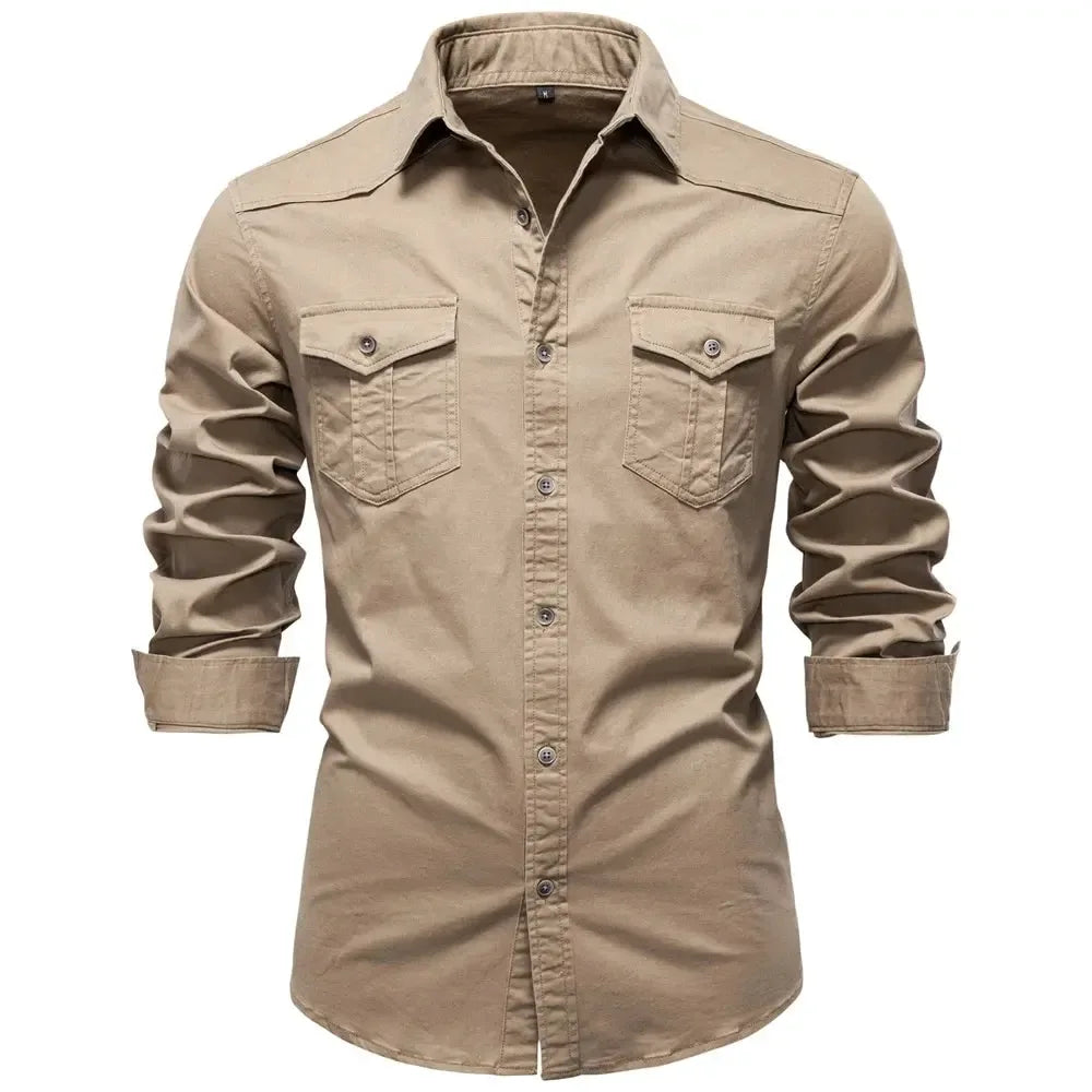 AIOPESON Business Cotton Pocket Shirts - ShopHub