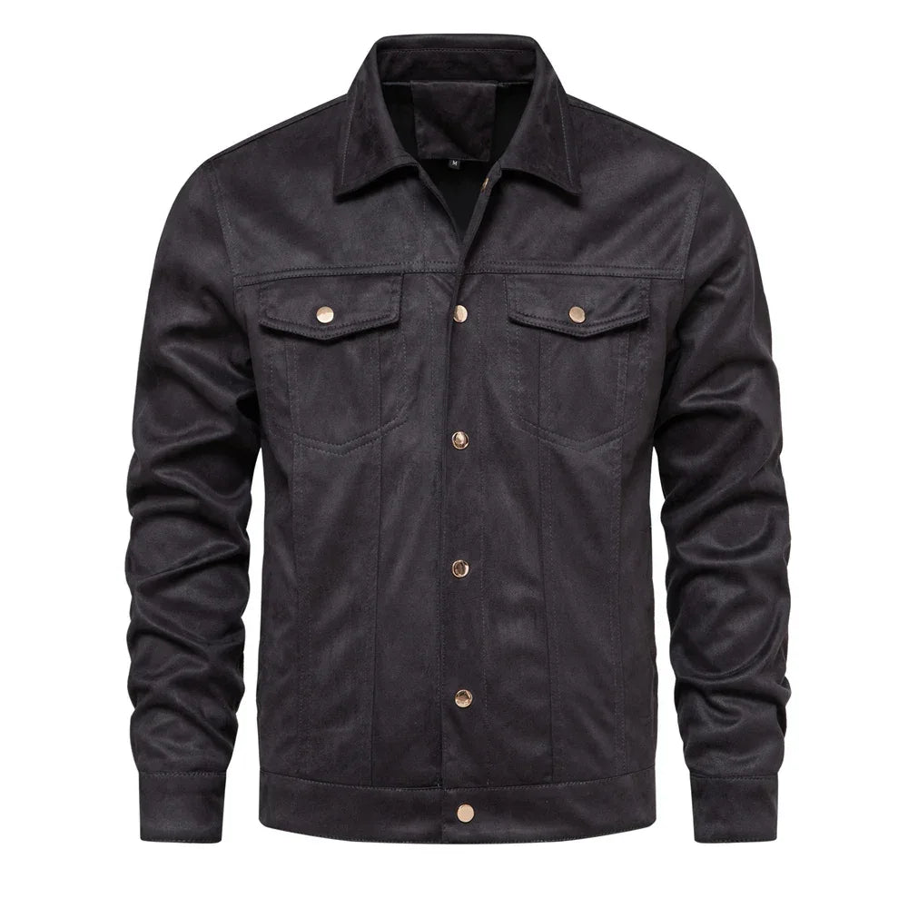 AIOPESON Autumn Winter Suede Leather Jackets - ShopHub