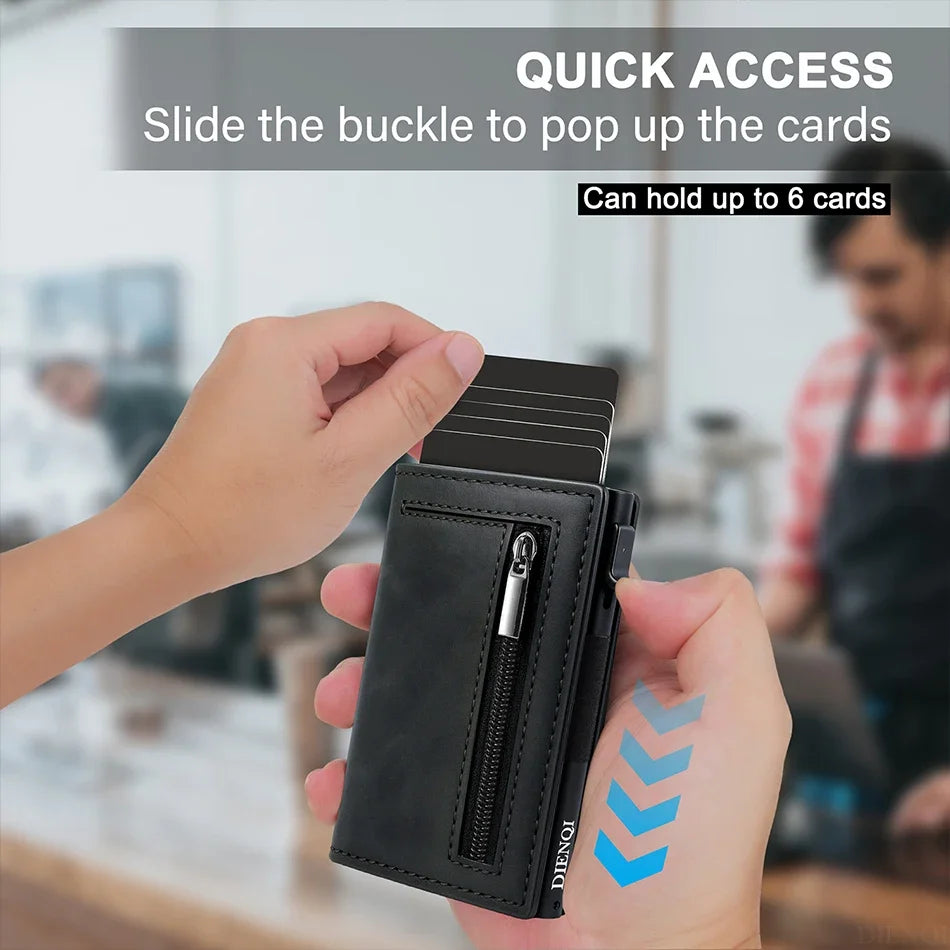 Pop Up Business Card Holder Holder Men's Wallet Magnetic Rfid Slim Thin Wallets Bank Credit Cardholder Case Tarjetero Metalico