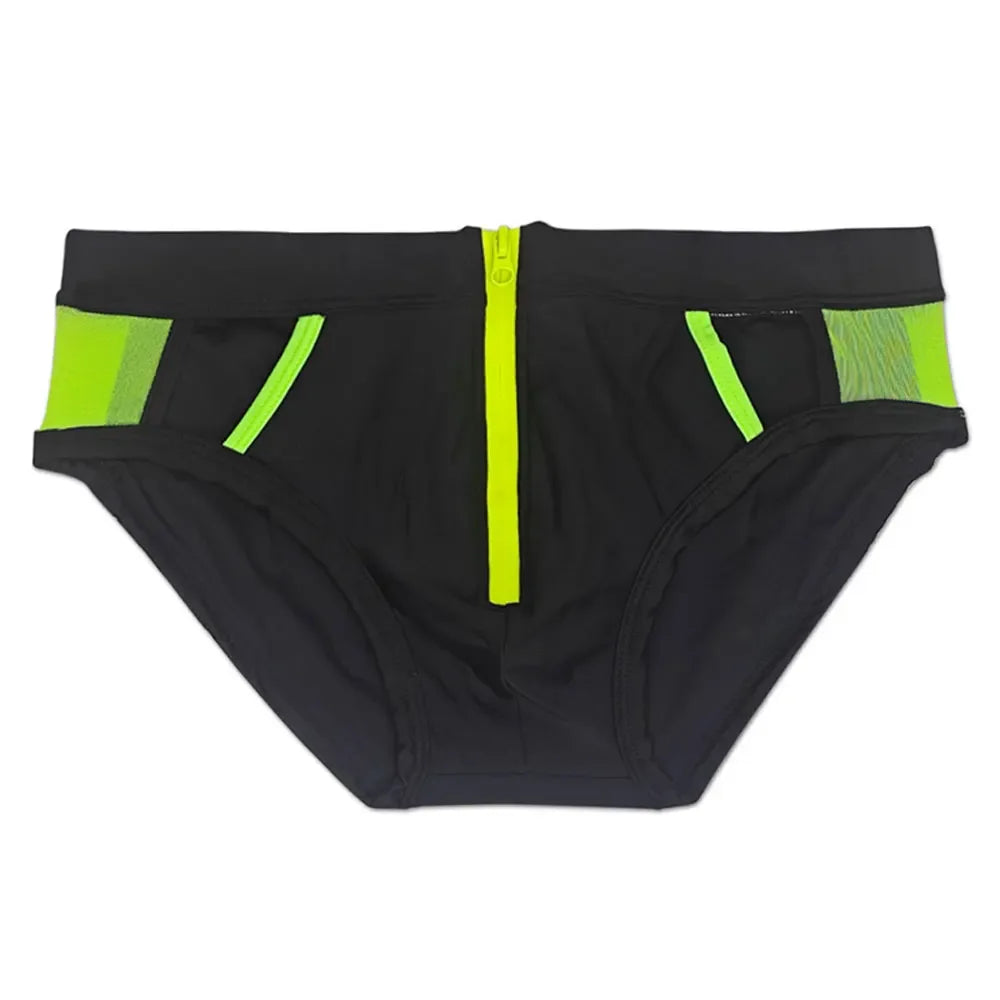 UXH Men's Zipper Swim Briefs - ShopHub