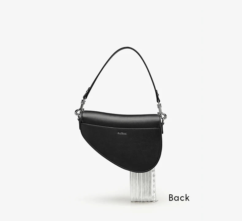 BAFELLI Tassel Genuine Leather Saddle Bag