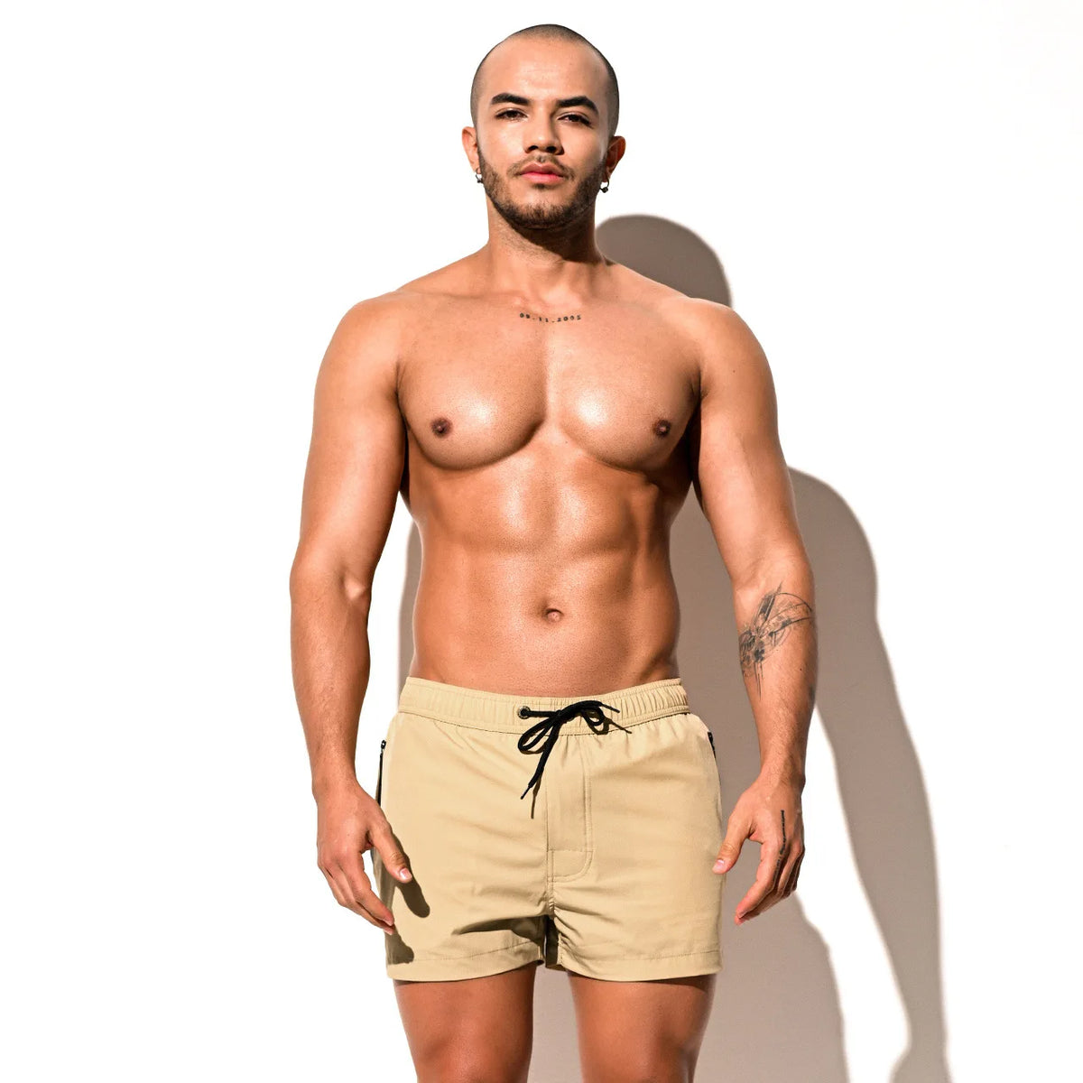 DESMIIT S47 Quick-Dry Swim Shorts with Zipper Pocket