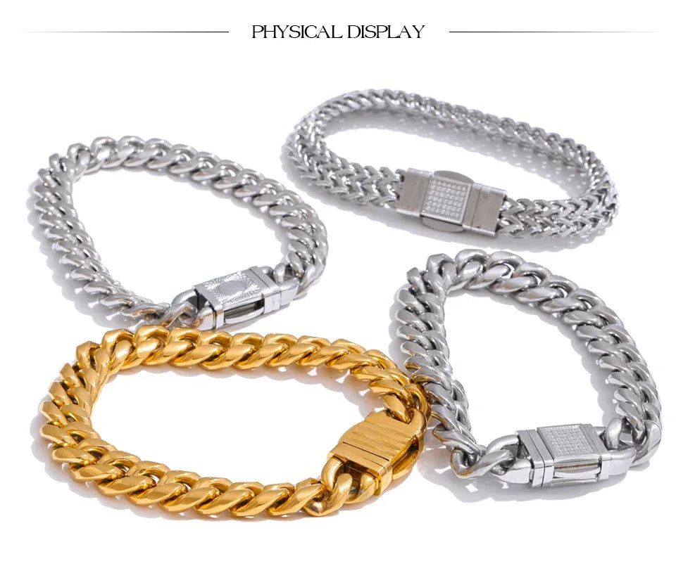 16 Cuban Chain Men's Bracelet Bangle - ShopHub