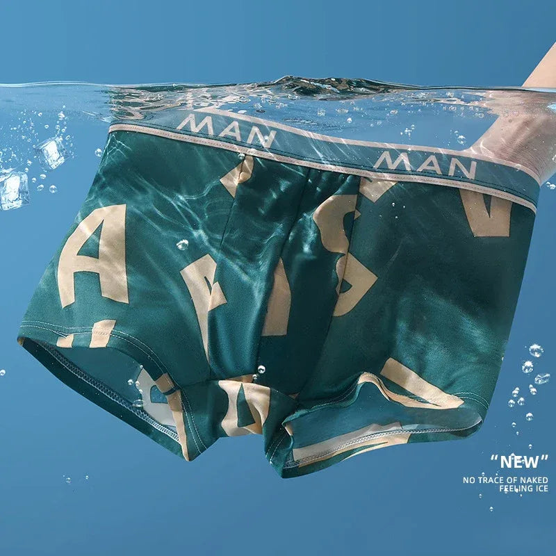 Men's 4 Pack Ice Silk Boxer Shorts - ShopHub