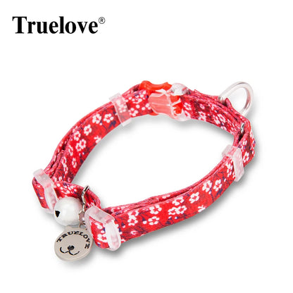 Truelove Pet Floral Collar with Bell Puppy Kitten Nameplate Necklace Cat and Dog Pet Supplies British Shorthair ChihuahuaTLC5312