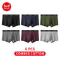 MiiOW 6Pcs Men's Cotton Underwear - Soft Antibacterial Breathable Boxer Briefs with Cotton Crotch