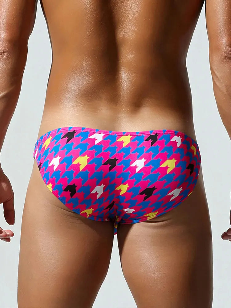 SEOBEAN Men's Printed Briefs with Contoured Pouch and Smooth Stretch Fabric - Sexy Fashion Underwear with Branded Waistband