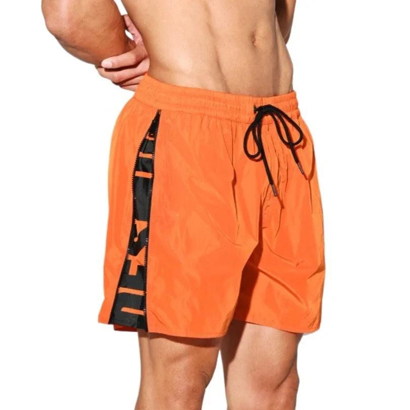DESMIIT S98 Letter-Detail Swim Shorts with Mesh Liner