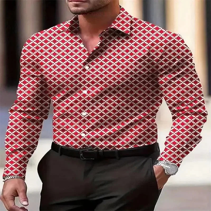 Men's Casual Long-Sleeved Plaid Shirts - ShopHub