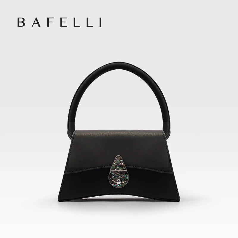 BAFELLI Floral Genuine Leather Half-Moon Bag