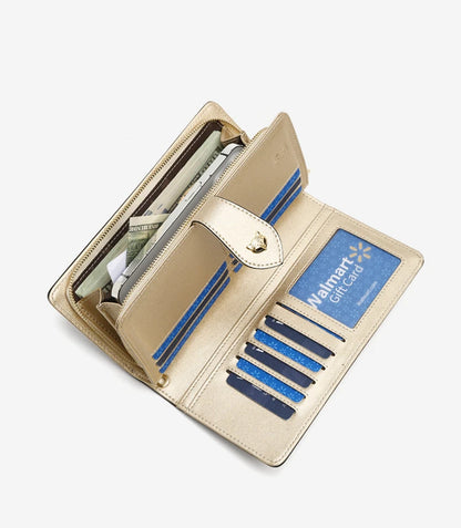 FOXER Split Leather Women's Long Clutch Wallet