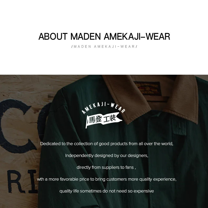 Maden Men's Retro Multi-pocket Safari Jacket Green Loose Corduroy Lapel Classic Coat Versatile Outerwear for Spring and Autumn